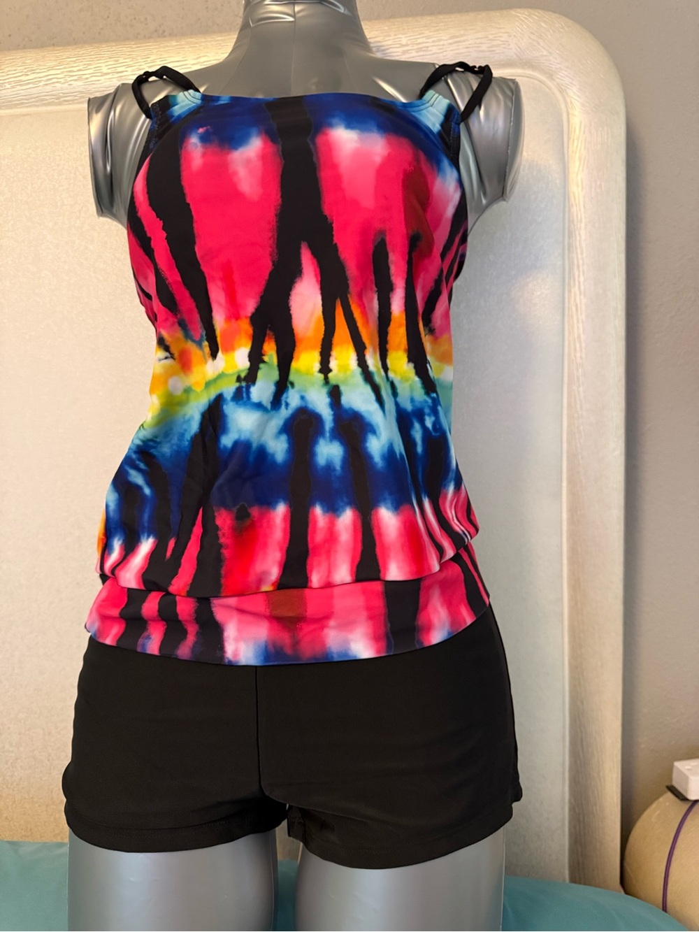 Tie-Dye Strappy Cami Tank Top - Pink Multi
#4